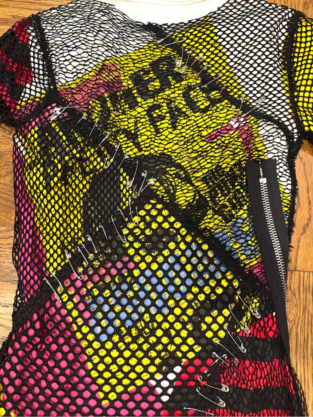 NWT - DSQUARED Green Yellow Black Mesh-Detail T-Shirt XS Luxury High Fashion - Picture 12 of 14